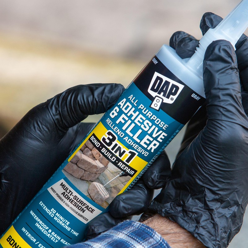 DAP 7079828000 All Purpose 3in1 Adhesive & Filler, Grey