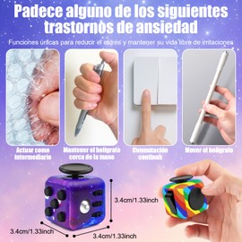 ZRJJTQ Cubo AntiEstrés, 2PCS Fidget Toys, Juguete Antiestrés, Alivio de Tensión Juguete Antiestres para Adulto y Niño Ayuda a Calmar el Estres, la Ansiedad, Déficit de Atención para Oficina y Hogar
