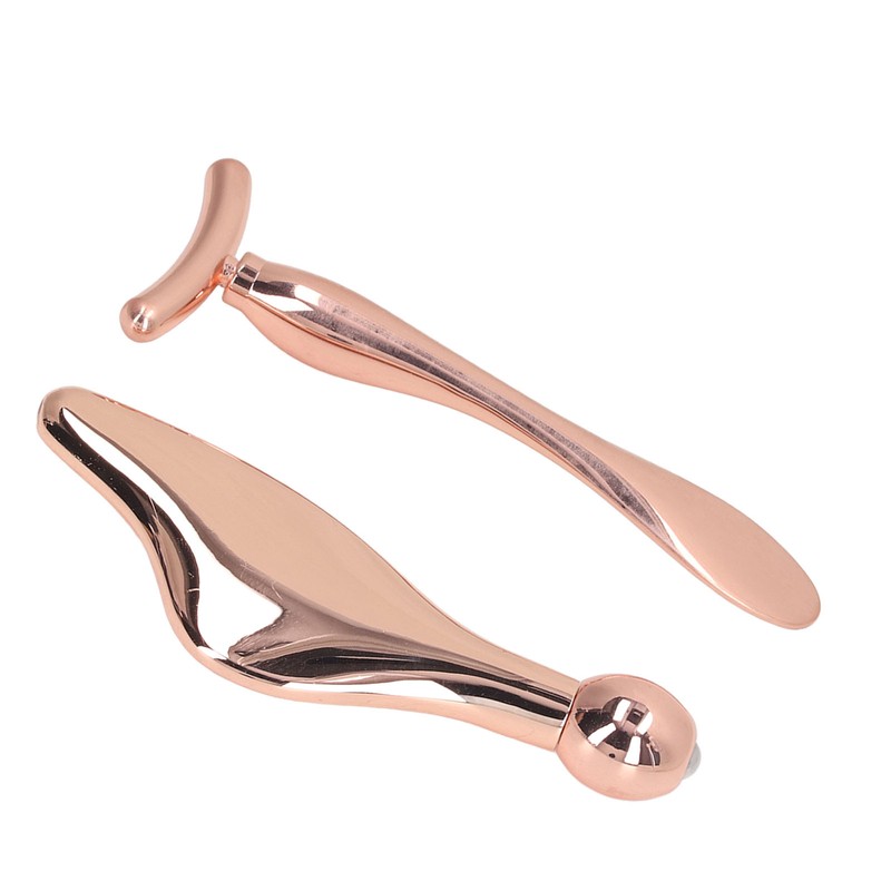 2pcs Face Roller Massage Sticks Cooling Metal Facial Massage Tools