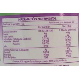 Colágeno Hidrolizado Sin Azúcar Polvo C200g Naturex Sabor Uva                                                                                         