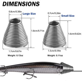 25Pcs Bait Rigging Springs Stainless Steel for Ballyhoo Bait Trolling Saltwater Offshore Fishing (Large)