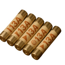 5pcs 13A Fuses, 240V Electrical Household Domestic Mains Plug Ceramic Fuses for Domestic Plugs, Ceramic Tube Cartridge Fuse for Circuit Protection (5)