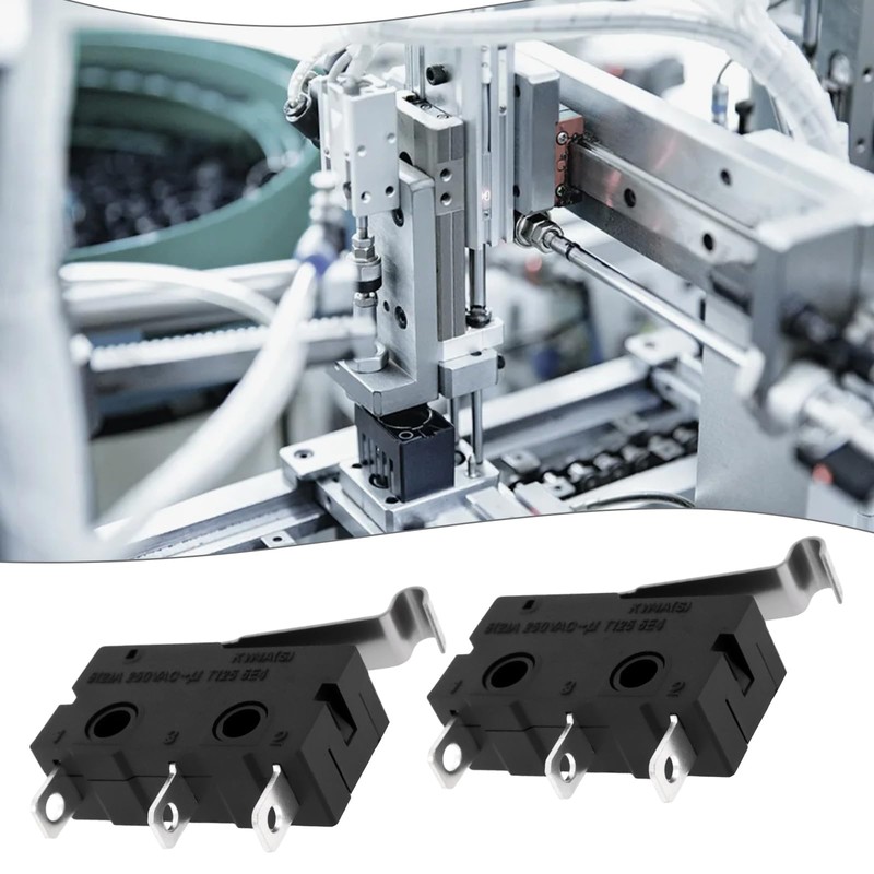 ECSiNG 4Pcs 3-Pin Silver Dot Crank Micro Switch 5A 125VAC