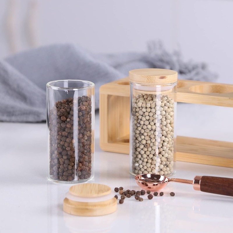 KKC HOME ACCENTS Glass Spice Jars set of 6 with