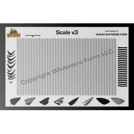 Whitmore Farm LLC Scale v3 Mesh Fishing Lure Airbrush Stencil - Mylar Reusable - 10 Mil
