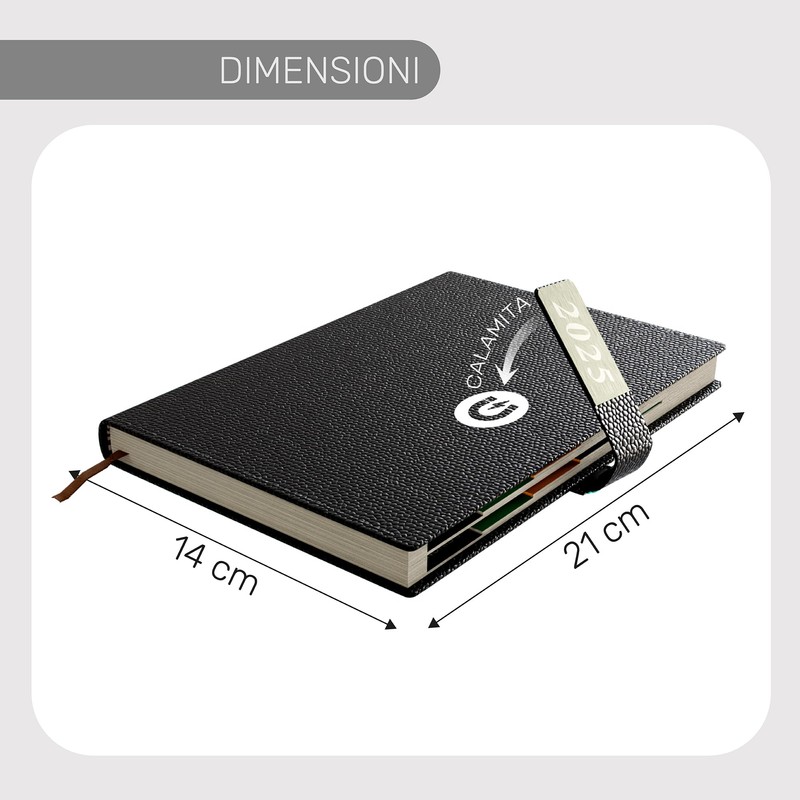2025 12 Month Italian Diary with Cover (2025-06, A5)