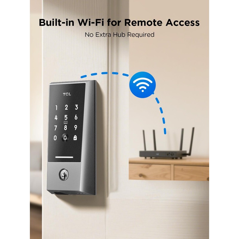 TCL Wi-Fi Smart Lock D2, Keyless Entry WiFi Door Lock