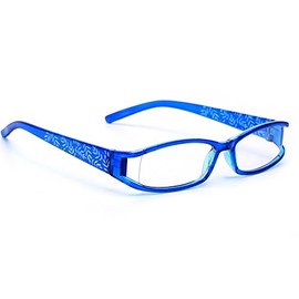 Morefaz Women's Ladies Slim Reading Glasse Original Retro Vintage +0.50 +0.75 +1.0 +1.5 +2.0 +2.5 +3.5 +4.00 Flower Design MFAZ Ltd (+3.5, Blue)