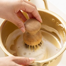 Multi-purpose Wooden Kitchen Cleaning Brush for Abalone & Shellfish 02 Wooden Cleaning Brush - Beige 3ea