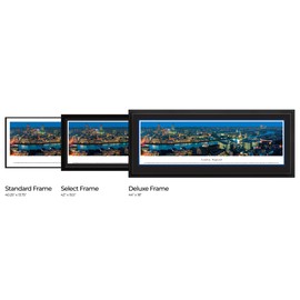 London, England at Twilight - 42" x 15.5" Select Frame with Single Mat by Blakeway Panoramas