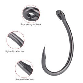 Anzuelo de Acero de Alto Carbono del Gancho de Pesca 30pcs para la Pesca en mar(6#)