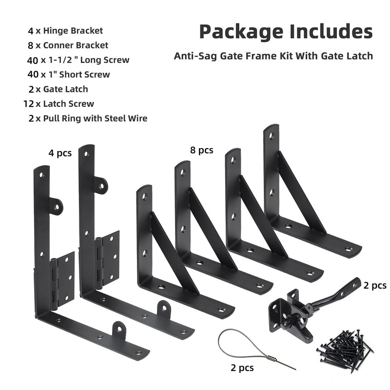 WEKIS 2 Sets Anti Sag Gate Kit Heavy Duty No