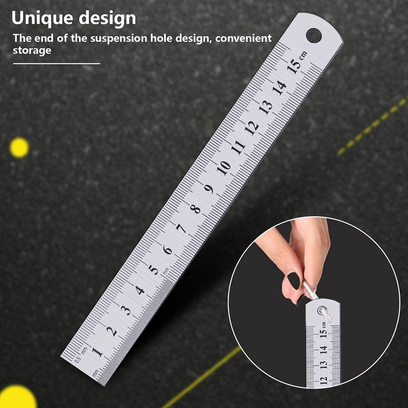 Ruler 15 Cm, Metal Ruler Straight Edge For Cutting Centre