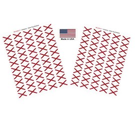 100 Alabama Flag Stickers; 1.5" x 1" Made in America Self Adhesive State Flag Scrapbook Stickers, Two Sheets of 50, 100 Sticker Decal Flags
