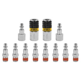 DEWALT Industrial Couplers and Plugs, 12 Pc. Set, 6 Ball Push Connect Design for Quick and Easy Release, Durable Construction, High-Performance, Reliable Solution for Various Applications