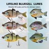 FONMANG 3-Pieces Swimbait Fishing Lures, Lifelike Bluegill Multi -Jointed Slow