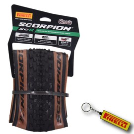 Pirelli Scorpion XC R Classic Tan 55-622 (29x 2.2) MTB Bicycle Tire - Designed for Hardpacked and Trail Courses, and Everyday Biking, 60TPI and ProWall Casing- Mountain Bike Tire w/Keychain