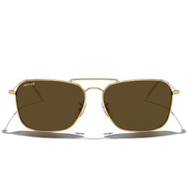 MERRY'S Retro Metal Square Aviator Polarized Sunglasses for Men Women S6028