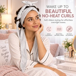 Heatless Curling Headband for Overnight Hair Styling – Soft Polyester 2-in-1 Curling Ribbon for Curls & Waves