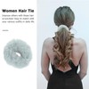 Mobestech 2pcs Faux Fur Ponytail Holders Elastic Hair Scrunchies for