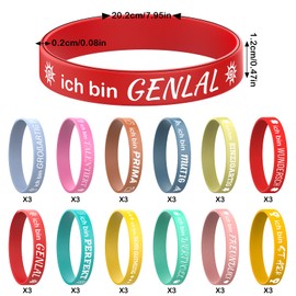 Bomtop Pack of 36 Children's Motivational Bracelets, Small Gifts, Leaving Gift, Students, Bracelets for Children, Motivational Gifts for Teenagers, Students, Colleagues