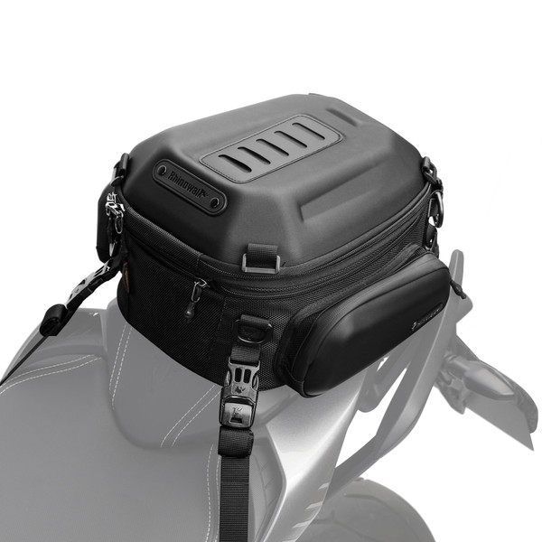 Rhinowalk Motorcycle Tail Bag Expandable Hard Shell Motorcycle Travel Luggage