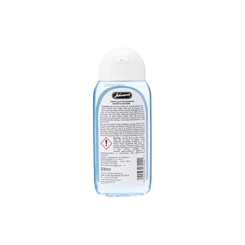Johnsons Veterinary Products Puppy and Kitten Shampoo,200 ml (Pack of
