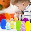 PARSUP 12PCS Easter Marble Eggs with Fidget Bunny for Easter