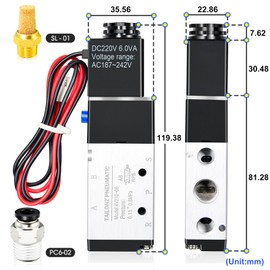 TAILONZ PNEUMATIC 1/4" BSP Solenoid Valve 220V Single Coil Pilot-Operated Electric 2 Position 5 Way Connection Type 4V210-08