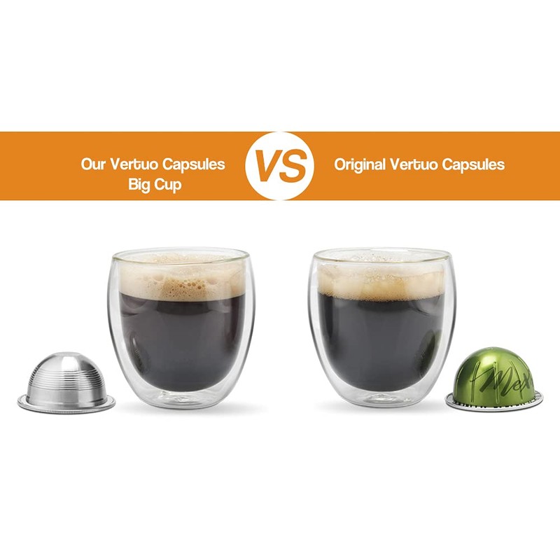 Stainless Steel Refillable Capsules Reusable Coffee Pods Compatible for Nespresso