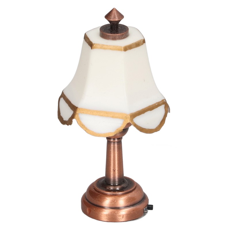 Miniature Lamp 1/12 Scale White 6cm Overall Height Battery Operated