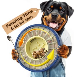 KADTC Large Size & Capacity Spinning Dog Puzzle Feeder, U.S. Brand & Design,Actually Slows Down Eating to 5-60 Minutes,Anti-Gulping Mental Enrichment for Dogs Treat & Food Dispenser Toy
