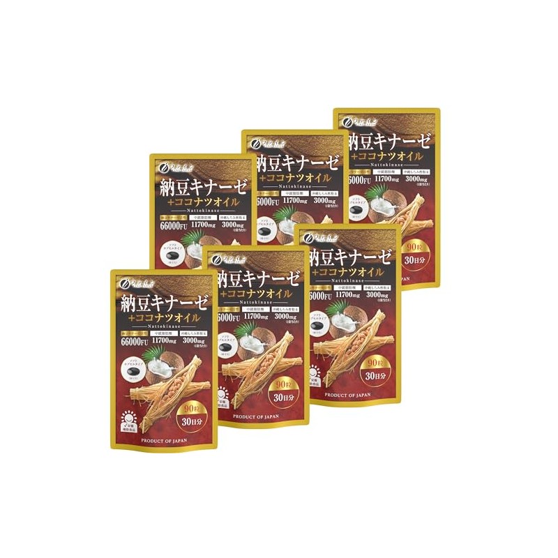 ファイン(FINE JAPAN) 納豆キナーゼ＋ココナツオイル90粒（6袋セット価額）