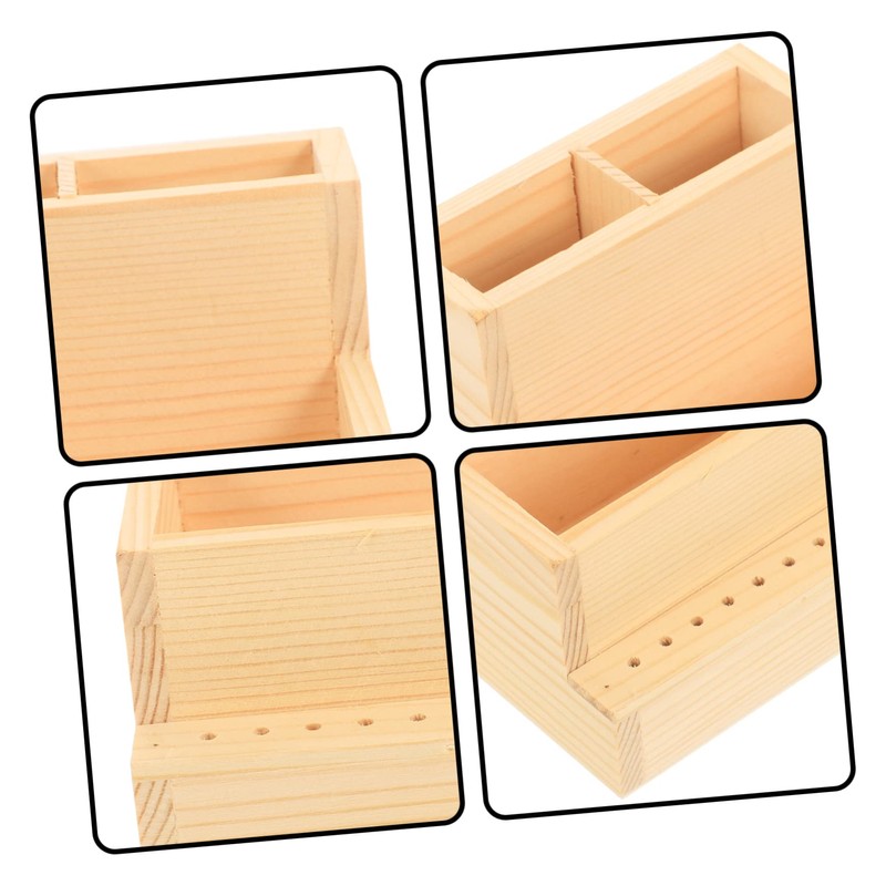 Baluue 2pcs Nail Tool Storage Box Double Pencil Holder for