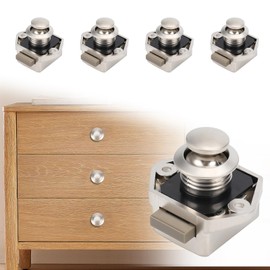 Opaltool Push Lock Button Catch, 15-20 mm Keyless Door Lock with Screw, Cabinet Door Lock for RV Camping Caravan Motorhome Van Boat Cabinet Door