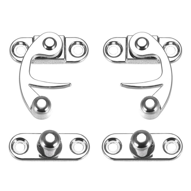 sourcing map Decorative Antique Right and Left Latch Hook Hasp