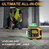 PREXISO Rechargeable 360° Self Leveling Green Laser Level with Tripod,
