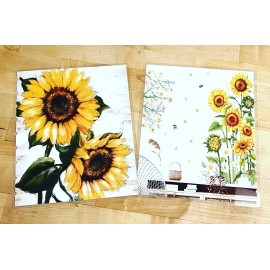 Handmade Sunflower Laminated Cover Set made for use with a Classic Happy Planner-