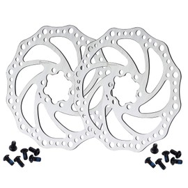 Dymoece Bicycle Brake Disc with 12 Screws 140 mm / 160 mm / 180 mm / 203 mm for MTB Mountain Road Bike Pack of 2