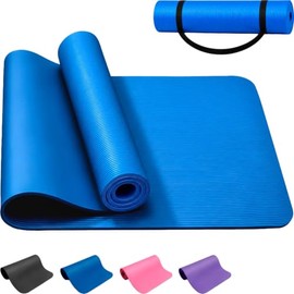 CENTURFIT Tapete Yoga Antiderrapante Pilates Azul 10 mm Fabricado con Goma de PVC Superficie Antiderrapante Suave Comodo Excelente para todo tipo de A