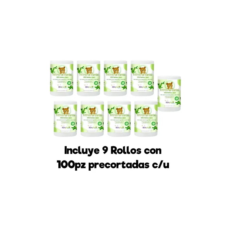 Filtro De Papel Bambú Para Pañales De Tela 9pack Cu
