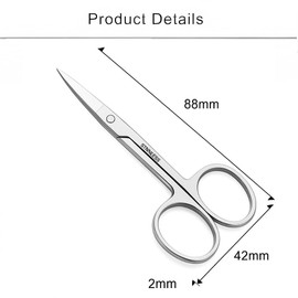 2 Pcs Nail Scissors for Women – Curved Stainless Steel Cuticle Scissors – Sharp Multipurpose Manicure & Pedicure Shears for Eyebrows, Eyelashes, Toenails & Grooming