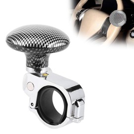 Qioon Car Steering Wheel Knob, Universal Steering Wheel Spinner Assist Knob for Disabled Drivers, Handle Ball for Cars, Trucks, Semis, Tractors, Boats (Black Plaid)