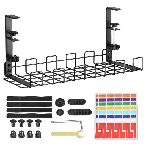uxcell Cable Management Tray, 1Pcs 15.75'' - Metal Under Desk