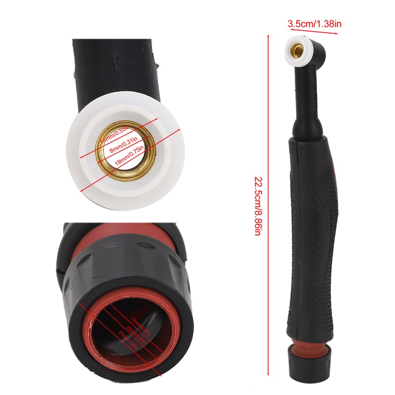 TIG Welding Torch Head Kit 360 Degree Rotatable Air Cooling