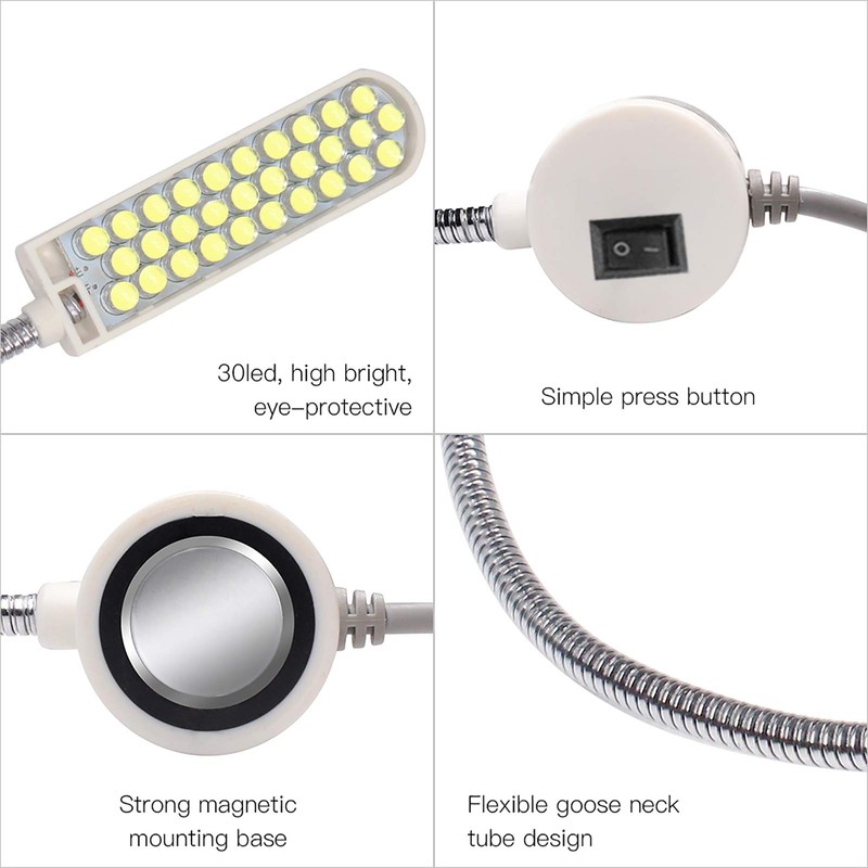 4 Pack 2W 30 LED Sewing Machine Lamp Fixed Base