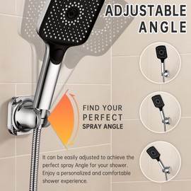 V-Frankness Strong Adhesive Wall Mount Shower Head Holder, Adjustable Shower Wand Holder for RV and Bathroom Shower, Two Installation, Drilling or Adhesive