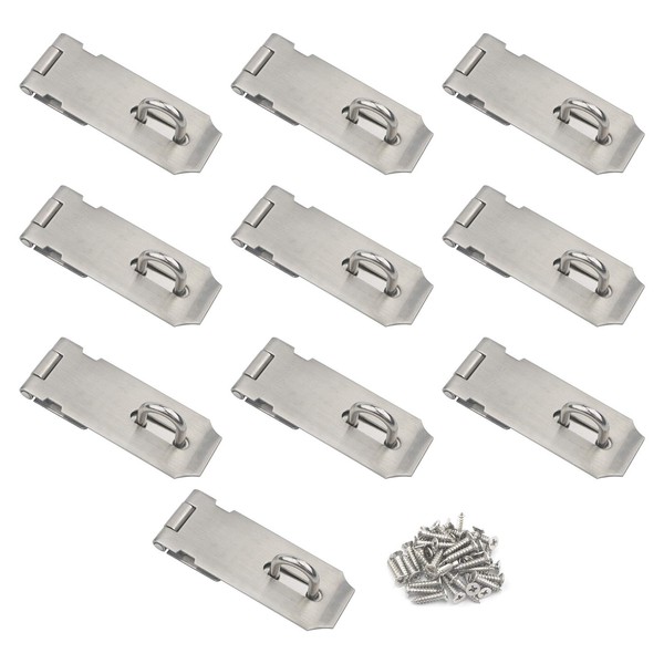 Pxyelec 6 Pack Padlock Hasp Latch 304 Stainless Steel Security