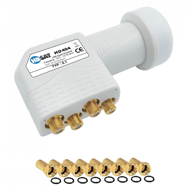 HDSAT HD404 LNB Quad Full HD 4K Parabolic Head 4