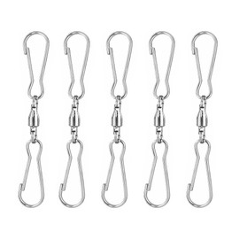 EXCEART 5pcs Spinning Windsocks Hook Swivel Dual Clips Swivel Hooks Clips Wind Chimes Clip Spiral Wind Spinner Hangers Smooth Spinning Dual Clip Dual Swivel Hooks Hanging Windsock Hook